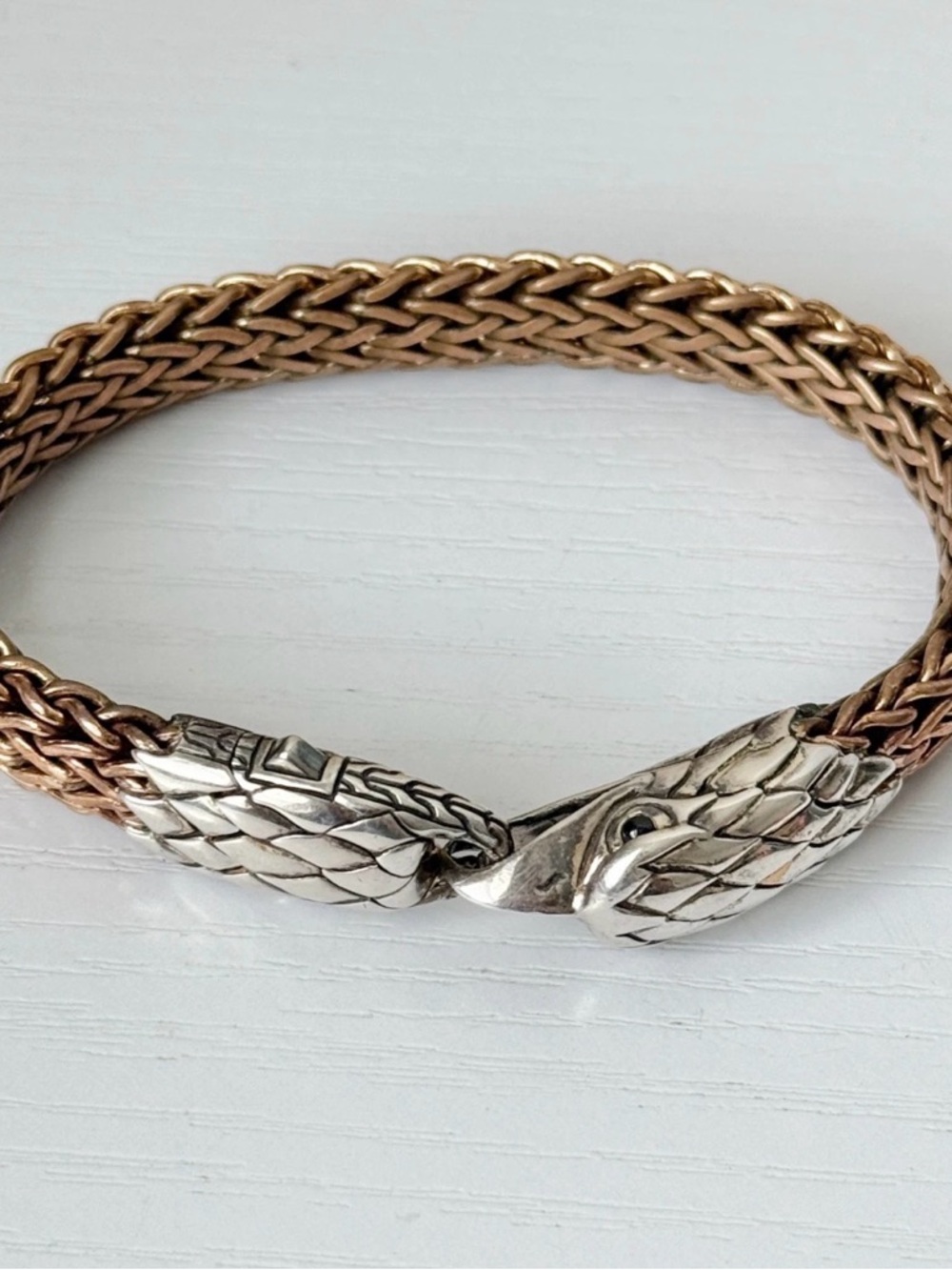 John Hardy Eagle Silver and Bronze Bracelet 8”